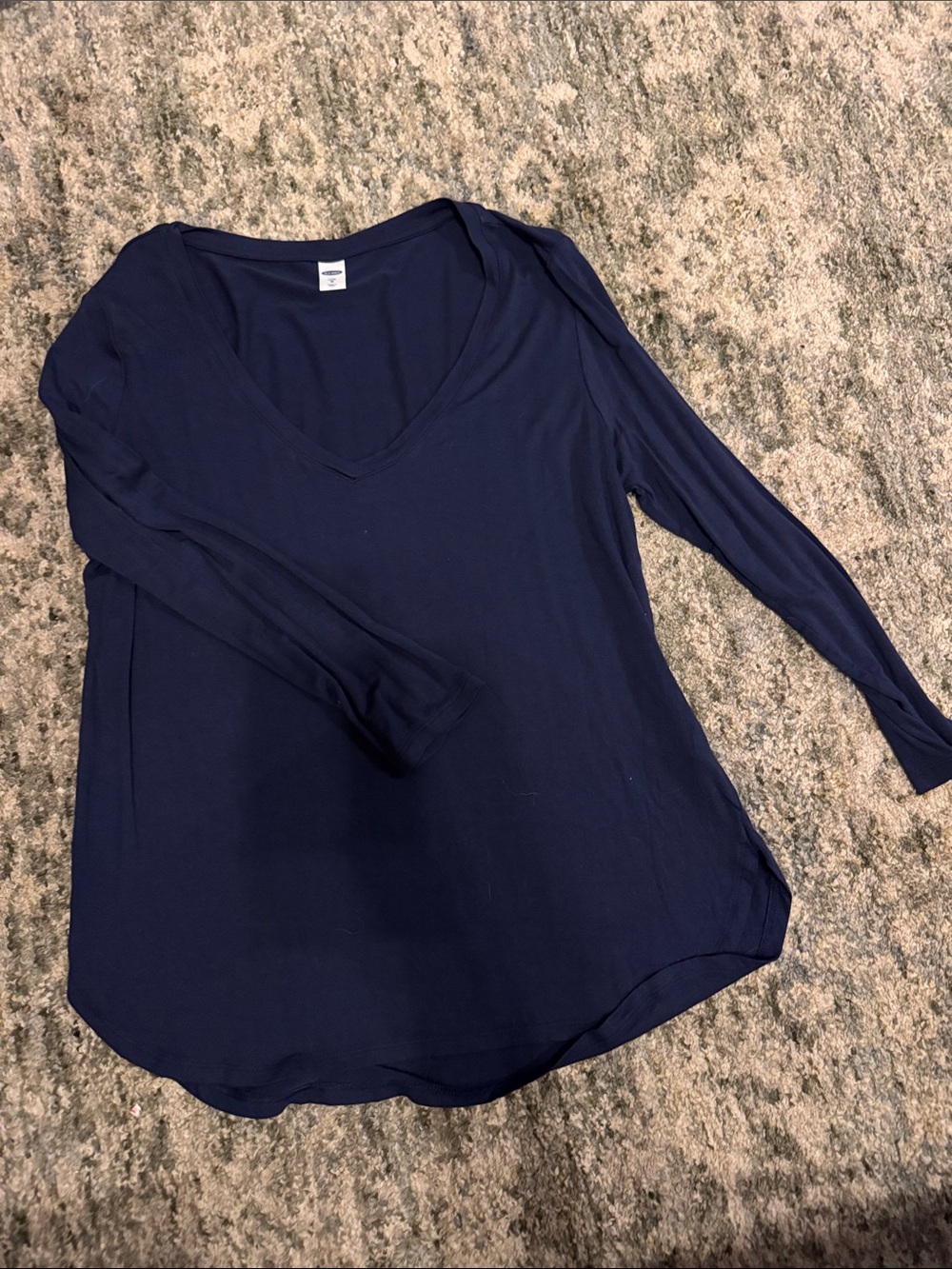 Women’s V-Neck Long Sleeve Top - Navy